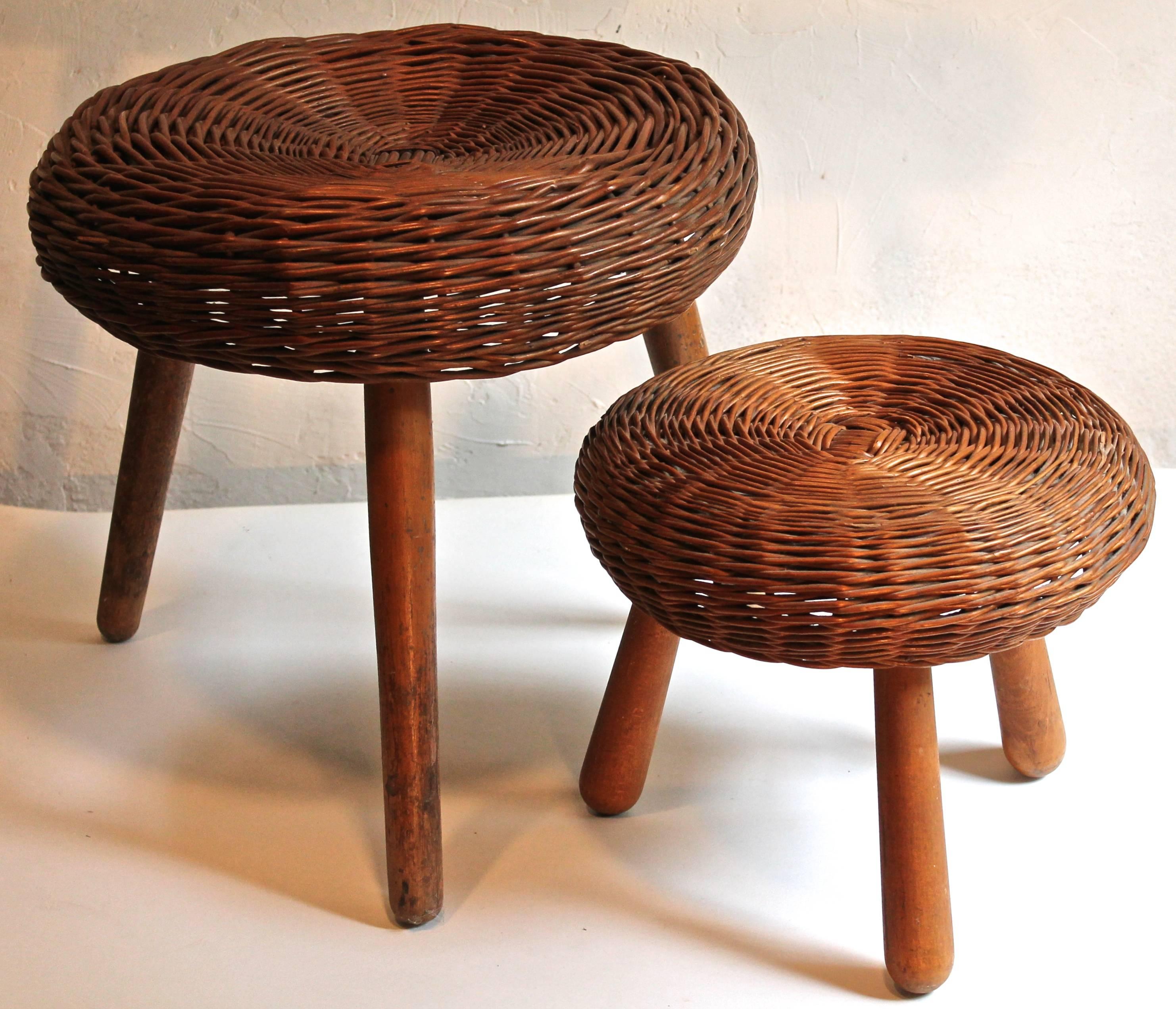 Two stools, large and small. Measure: The larger 16