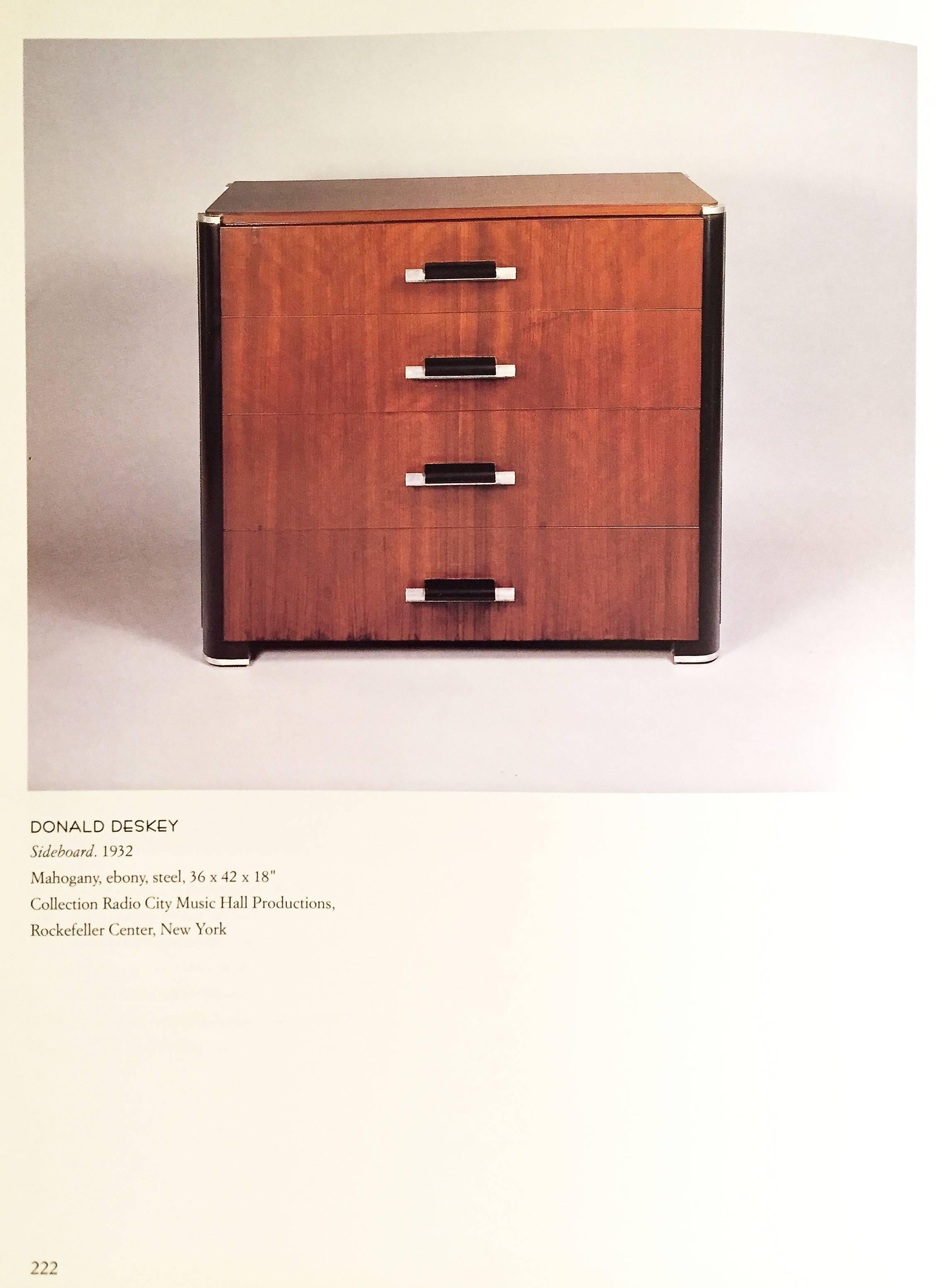 A superb example of this Donald Deskey Chest form. 
All original condition.
Valentine-Seaver Co, USA circa 1930.

Literature: Craft in the Machine Age, Kardon, pg. 222.

Measures: 30 W x 19.5 D x 50.25 H inches.