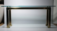 Mastercraft Brass & Glass Console Table in the chinoiserie asian oriental taste