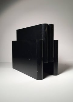 Vintage Black Giotto Stoppino Kartell Magazine Rack