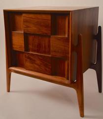 Pair of Danish Block Front Nightstands by Piet Hein