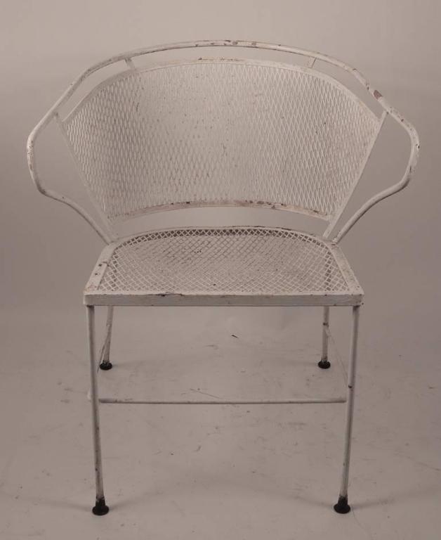 Pair of Metal Mesh Garden Chairs Attributed to Woodard at 1stDibs