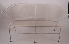 Stylish Metal Mesh Settee Attributed to Woodard