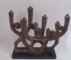 Brutalist Menorah by Noted Sculptor Klara Sever