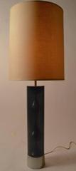 Mod Cylindrical  Smoked Lucite Table Lamp by Mutual Sunset Lamp Co