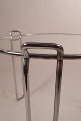 Pair of Stacking Chrome and Glass Tables by Saporiti