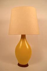 Large Teardrop Form Yellow Ceramic Table Lamp