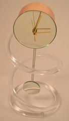 Pendule en Lucite et Miroir par John Gilmore