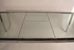 Table d'extension en verre et chrome par John Stuart
