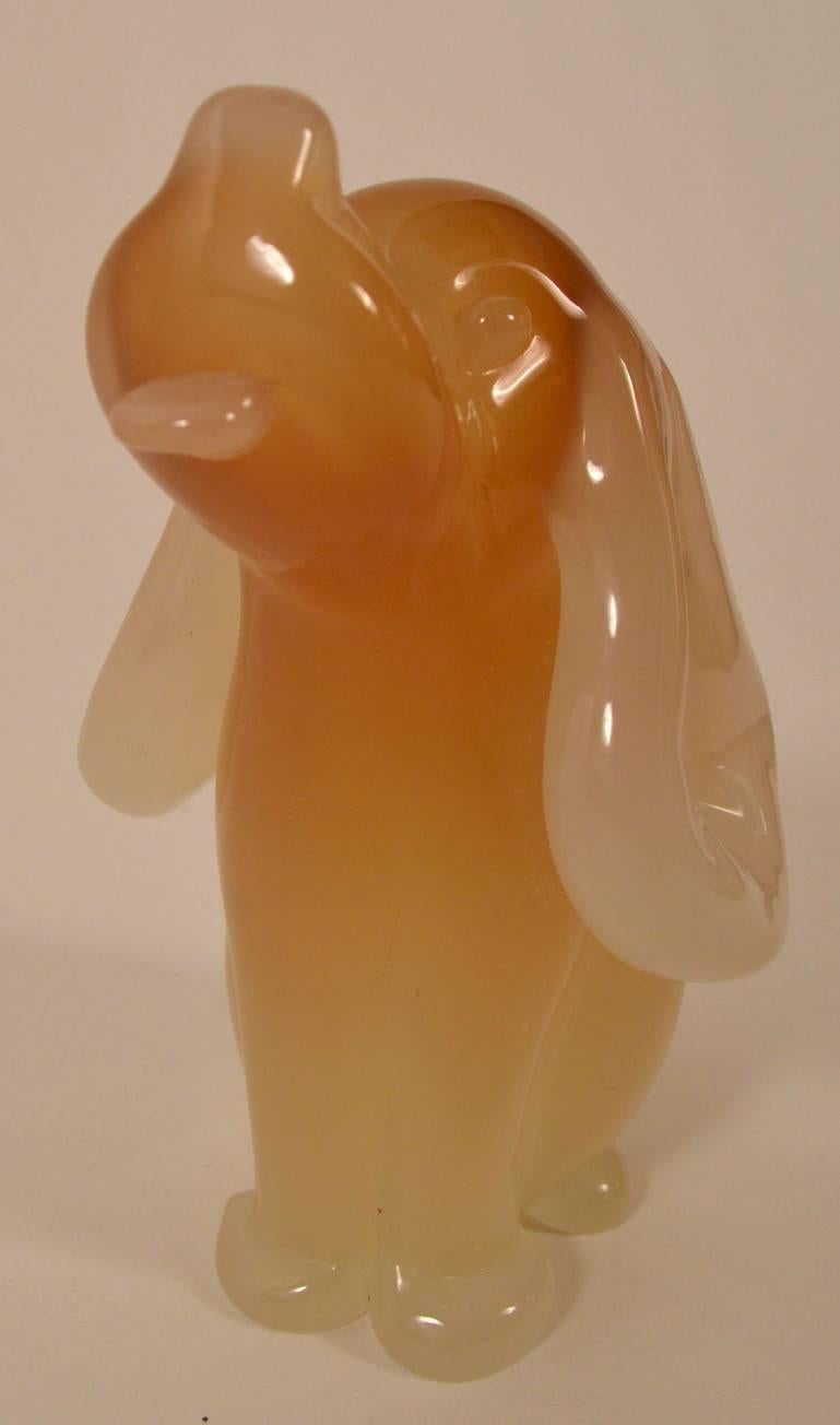 Hard to find figural glass item by master Italian glassblower Seguso. Perfect condition, possibly a Beagle, or Bassett Hound?