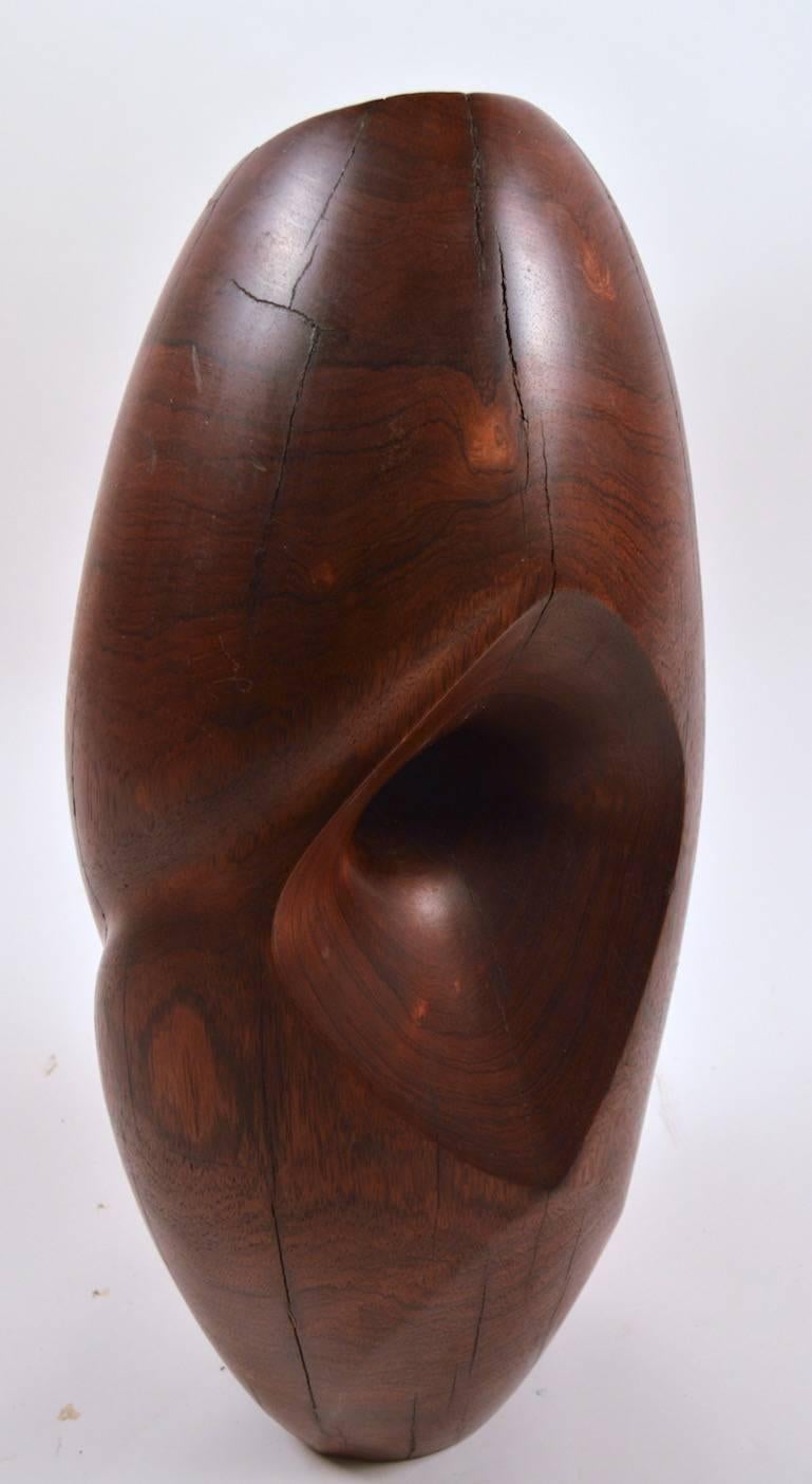 Mid-Century Modern Mid-Century Carved Solid  Rosewood Organic Sculpture