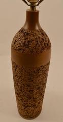 Bottle Form Cork and Wood Table Lamp