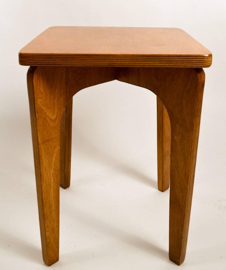 Mid-Century plywood tables marked 