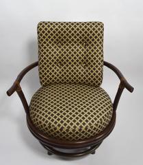 Paire de fauteuils de salon pivotants en bambou