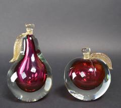 Murano Glass Fruit Bookends by Barbini
