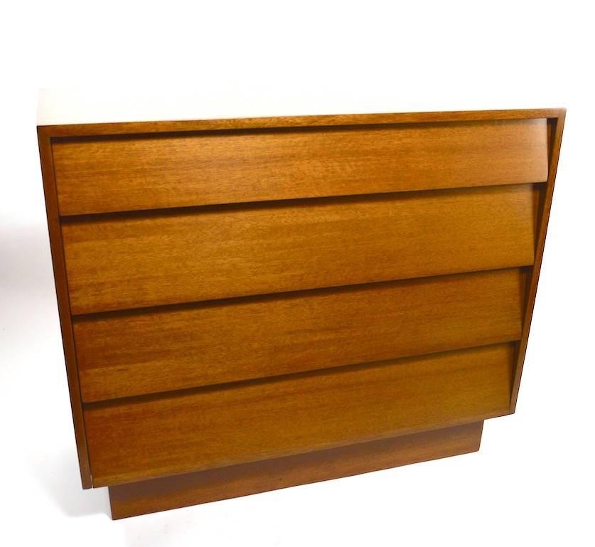 Mid-Century Modern Pair of Bachelors Chests with Louvered Drawers after Florence Knoll