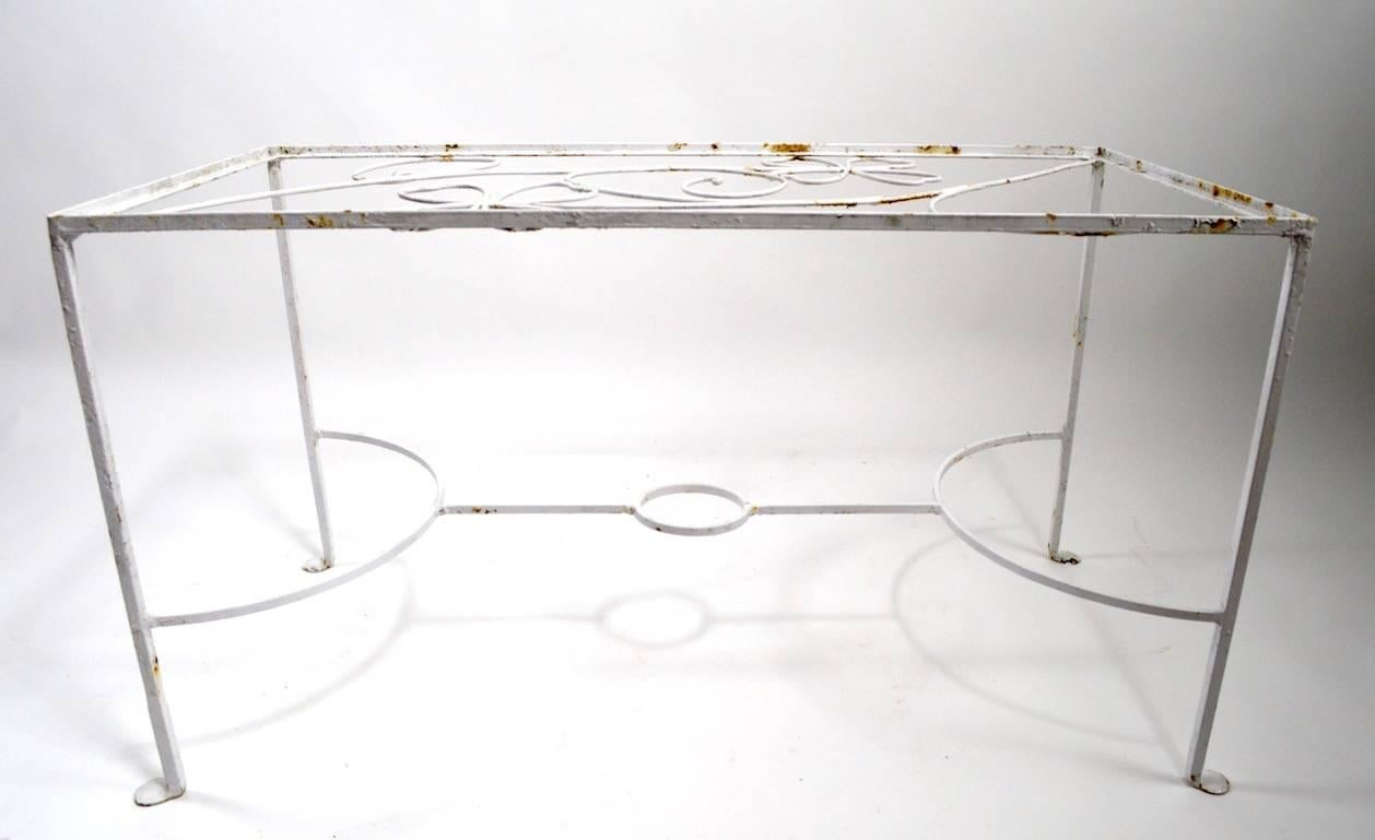 Mid-Century Modern Wrought Iron Table attributed to Weinberg For Sale