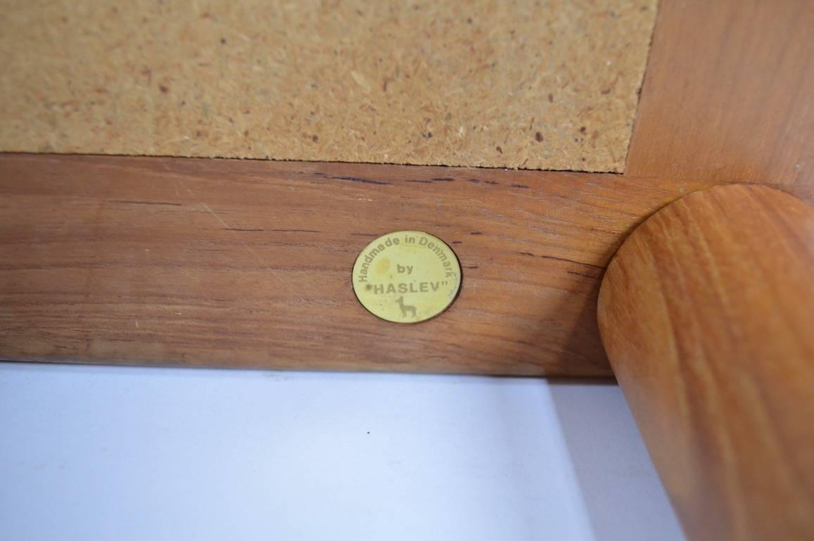 Late 20th Century Pair of Teak and Slate Tables by Haslev For Sale