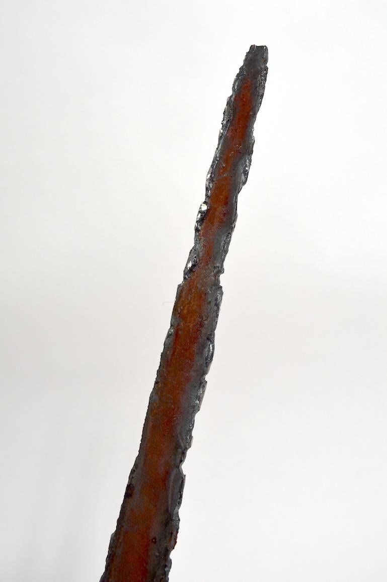 Iron Brutalist Torch Cut Steel Table Top Sculpture after Evans