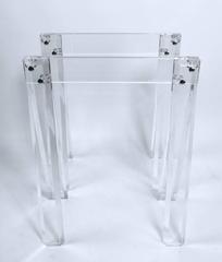 Pair of Lucite Sawhorse Table Bases