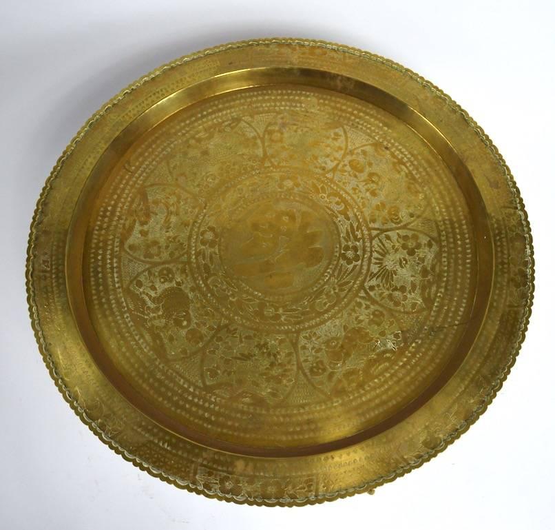 Brass and Mahogany Tray Top Table In Excellent Condition In New York, NY