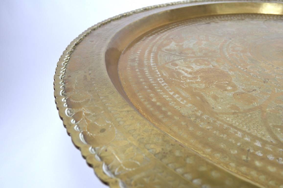 Brass and Mahogany Tray Top Table 3