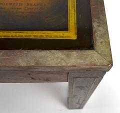 Brass Bound Coffee Table with Ptolemaic Astrological Map Surface
