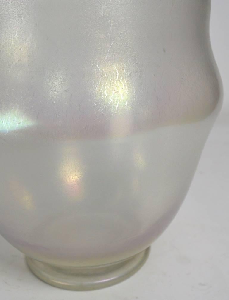 20th Century Iridized Glass Vase Attributed to Loetz
