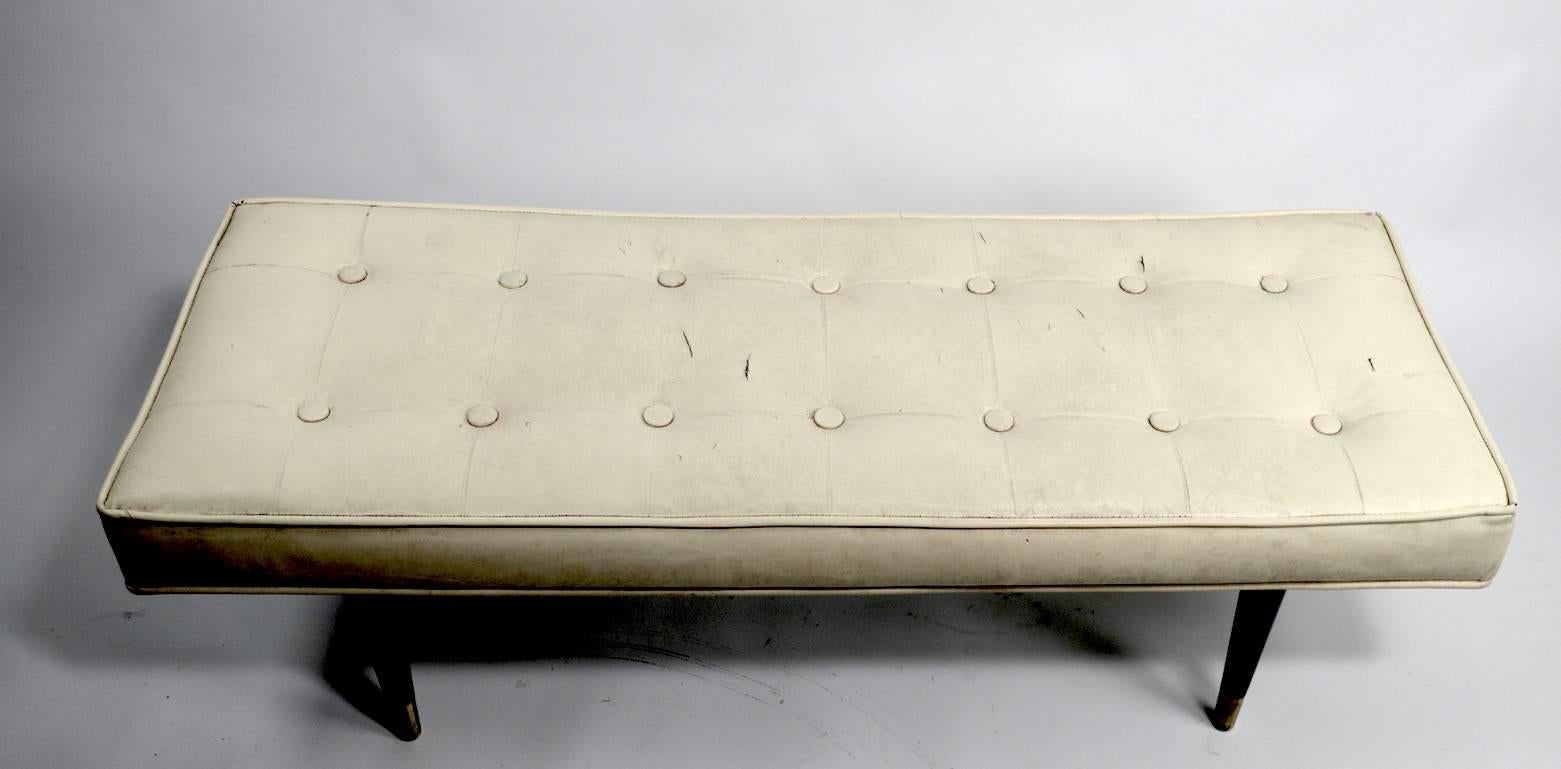 Mid-Century Modern Mid-Century Bench with Tufted Upholstered Seat