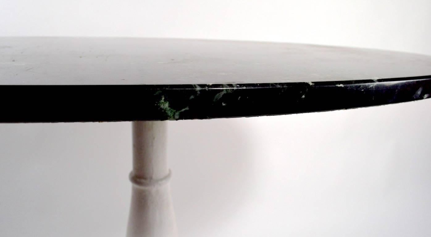 Marble-Top Cafe Table with Cast Iron Base 4