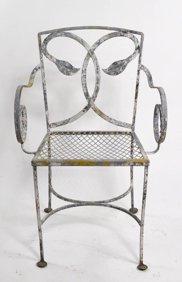 American Pair of Salterini Wrought Iron Armchairs
