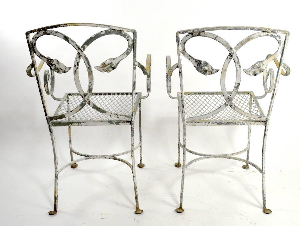 Pair of Salterini Wrought Iron Armchairs 4