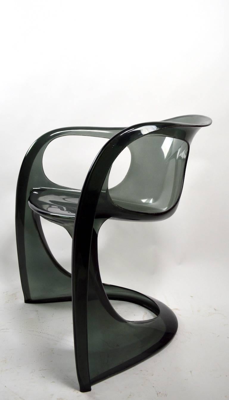 Mid-Century Modern Smoked Lucite Casalino Chair by Alexander Begge