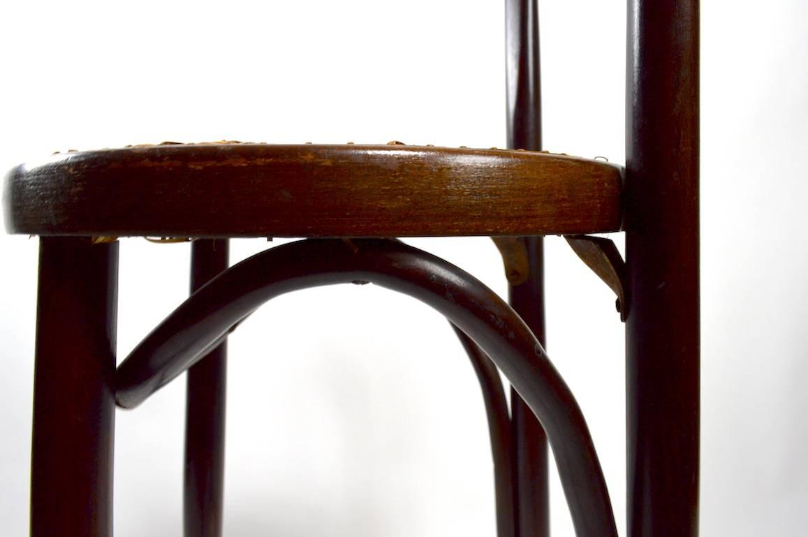 Pair of J J Kohn and Mundus Bentwood Stools Made in Czechoslovakia at 1stDibs