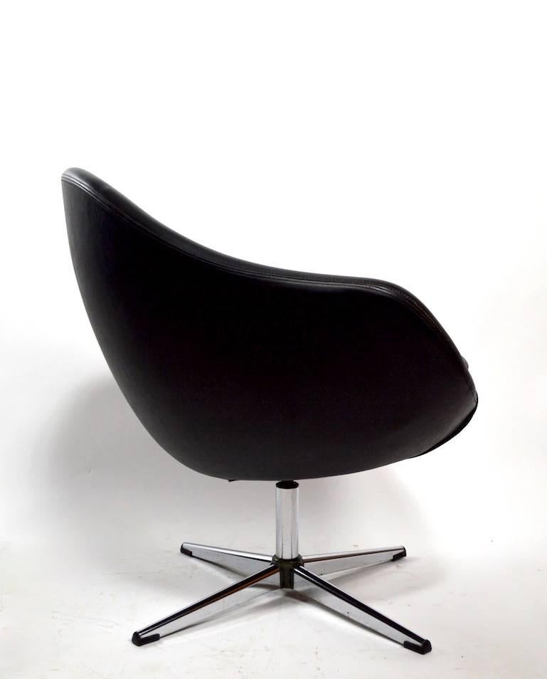 Mid-Century Modern Pair of Overman Swivel Chairs