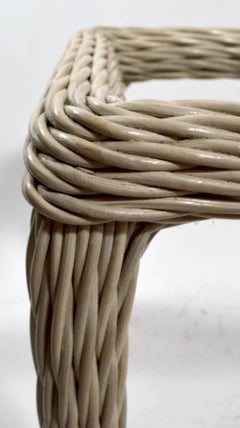 Pair of Woven Wicker Tables