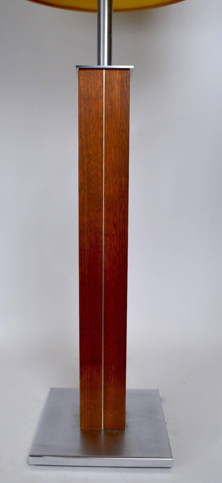 International Style Nessen Teak and Steel Table Lamp For Sale