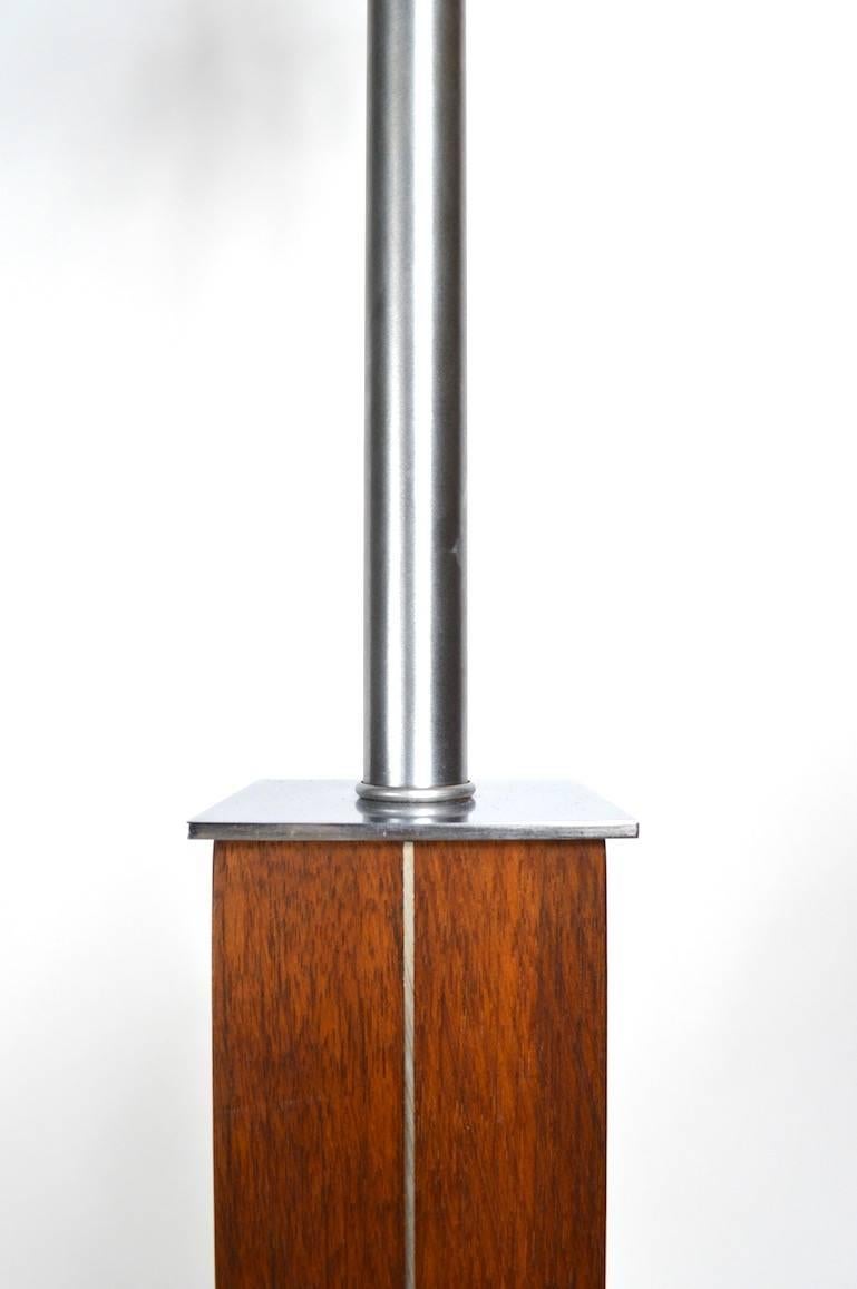 Mid-20th Century Nessen Teak and Steel Table Lamp For Sale