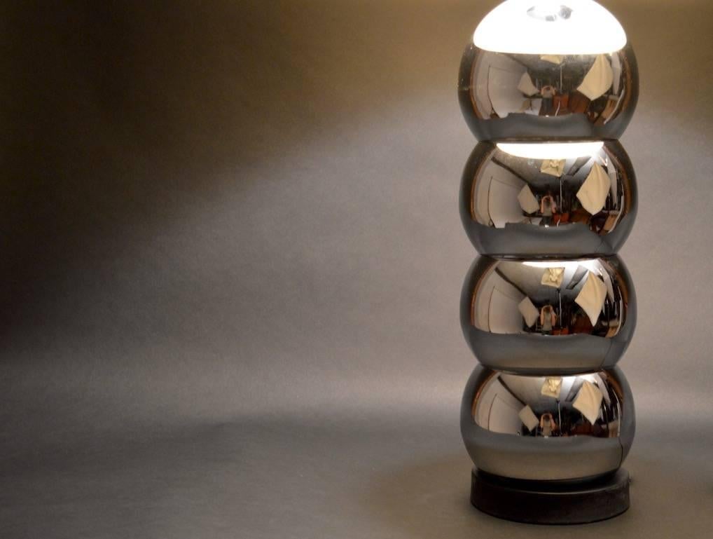 Mid-Century Modern Chrome Ball Lamp Attributed to Kovacs For Sale