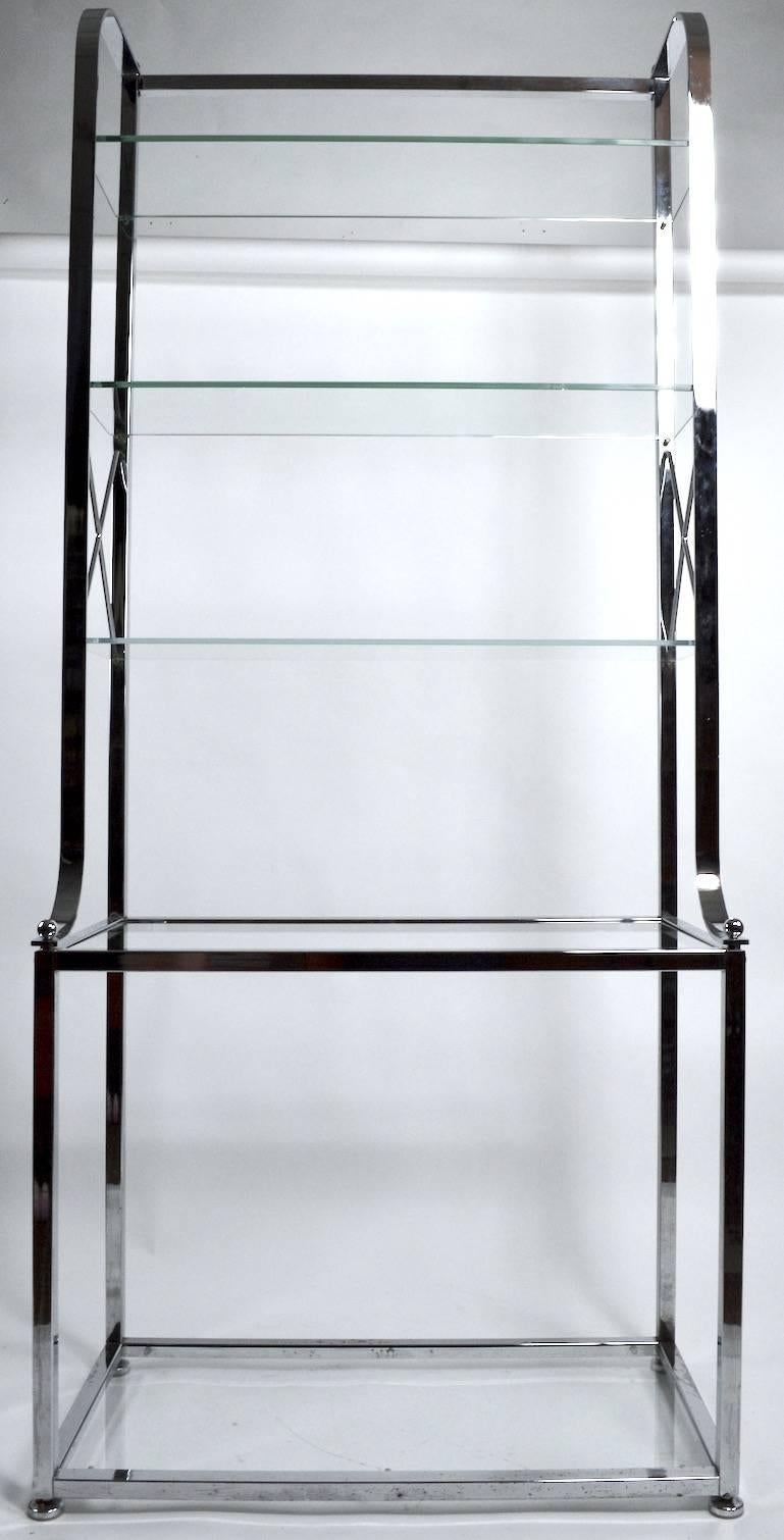 Chrome Vitrine in the Hollywood Regency Style For Sale 2