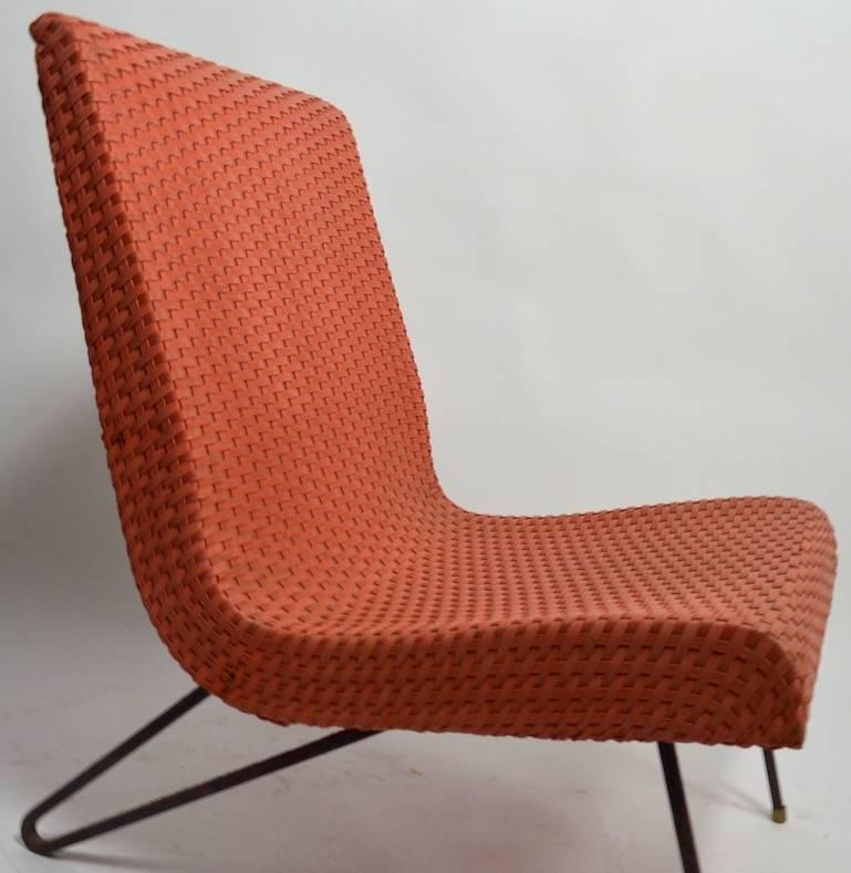Mid-Century Modern Wicker Scoop Chair Attributed to Lloyd Loom