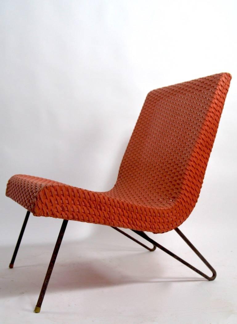 Wicker Scoop Chair Attributed to Lloyd Loom In Good Condition In New York, NY