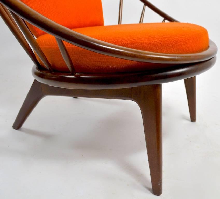 Scandinavian Modern Ib Kofod-Larsen for Selig Peacock, Hoop Chair Early Example