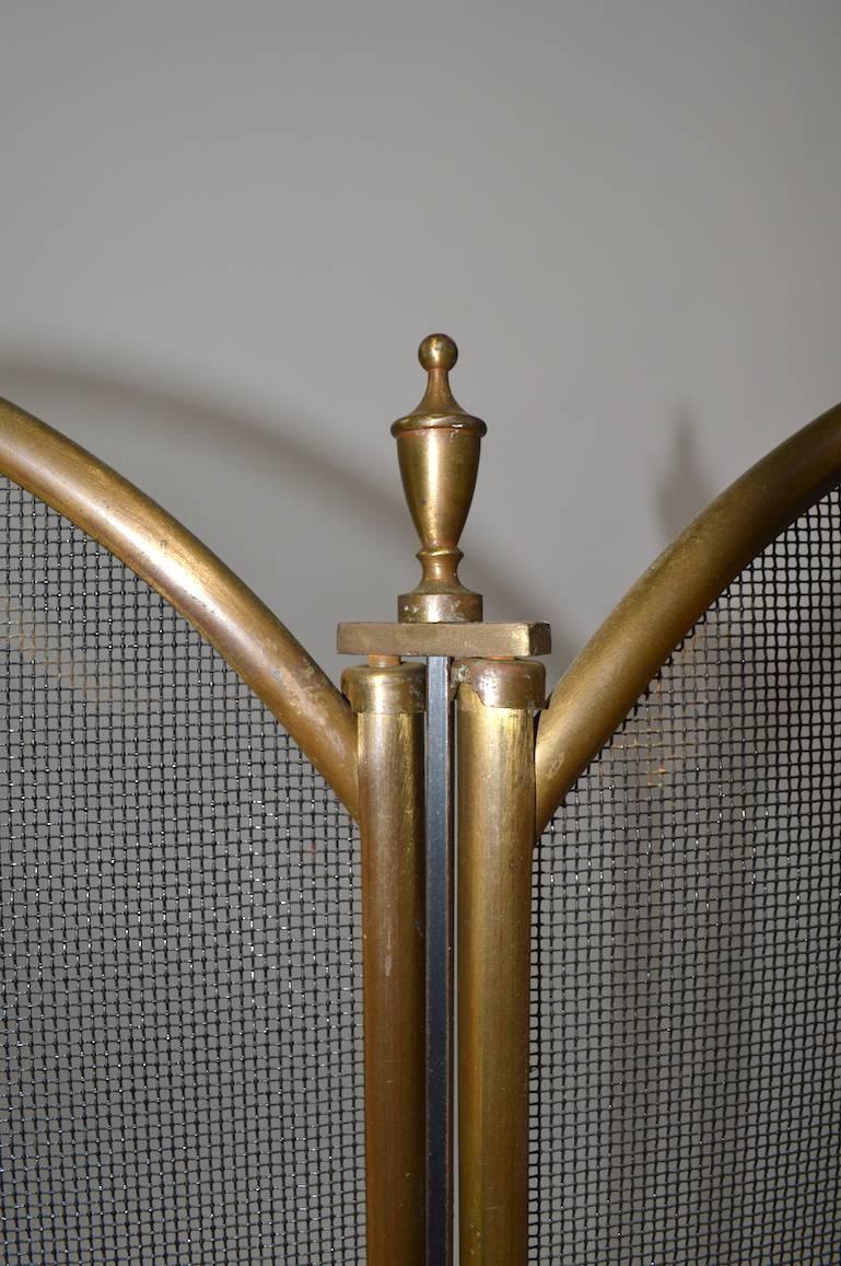 Brass Folding Spark Gard Fireplace Screen