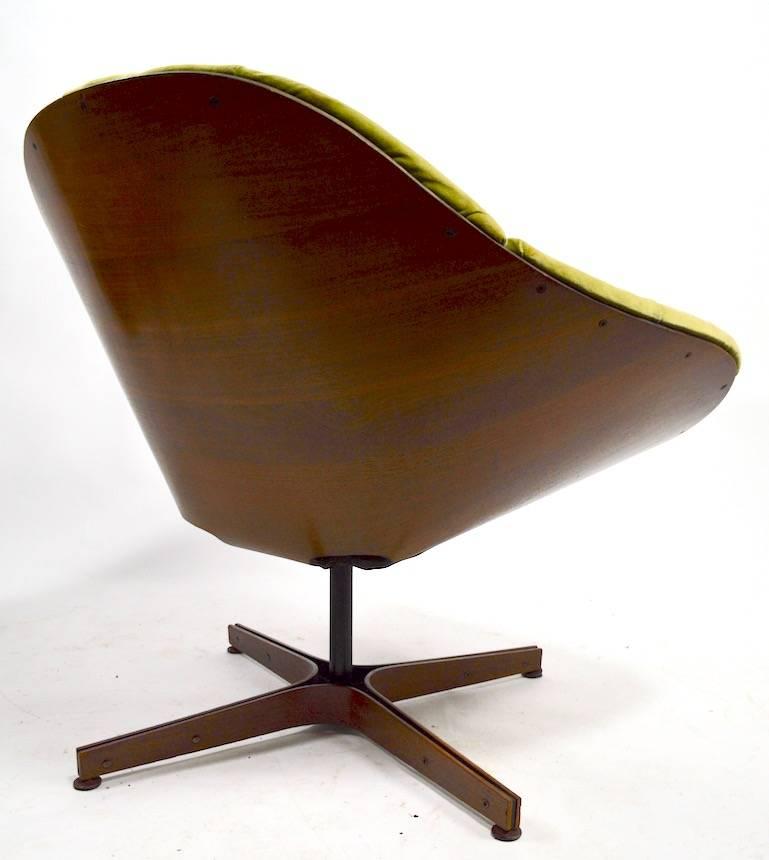 Veneer George Mulhauser for Plycraft Swivel Lounge Chair