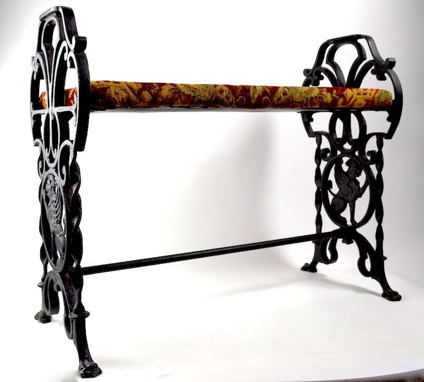 Art Deco Gothic Revival Style Bench In Excellent Condition In New York, NY