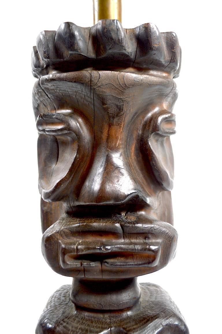 Hand-Carved William Westenhaver Witco Tiki Lamp