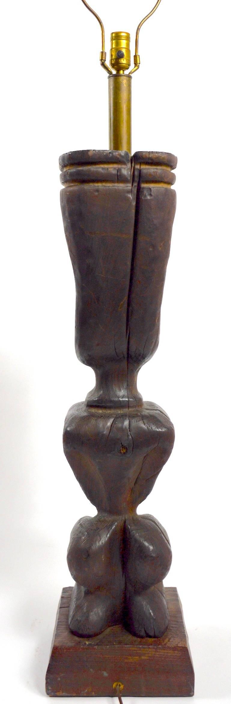 Hand-Carved William Westenhaver for Witco Tiki Lamp