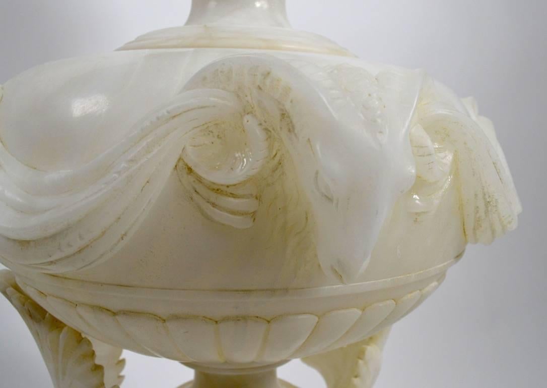 Neoclassical Revival Massive Alabaster Lamp by Marbro Co For Sale