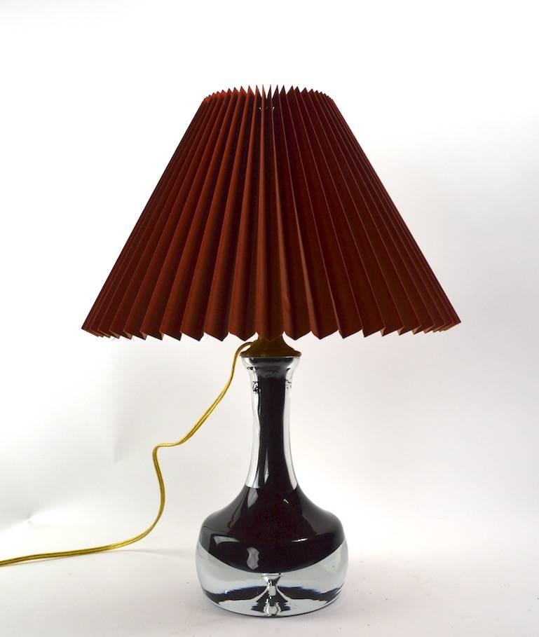 Scandinavian Modern Danish Modern Glass Lamp Probably by Orrefors For Sale